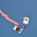 Jumping with the Fisher House flag